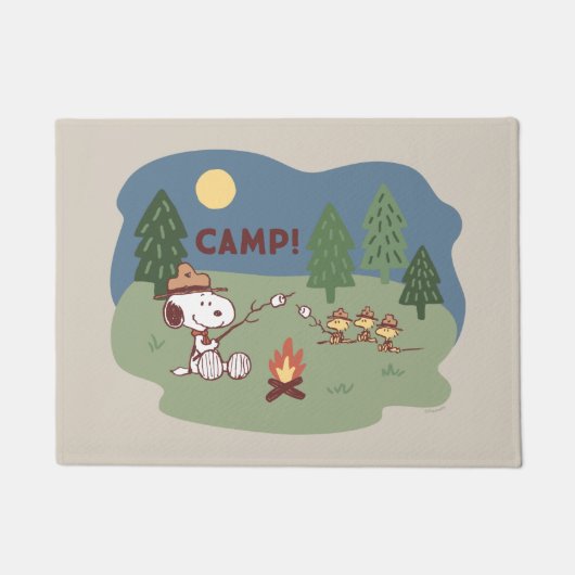 pinda's | Snoopy & Woodstock in de Campfire Deurmat (Voorkant)