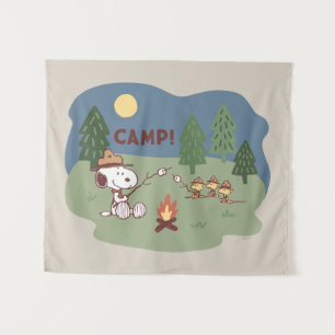 pinda's Snoopy & Woodstock in de Campfire Wandkleed