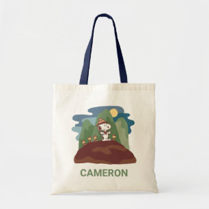 pinda's Snoopy & Woodstock Jouw namen toevoege Tote Bag