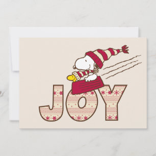 pinda's   Snoopy & Woodstock Joy Sled Ride Feestdagenkaart