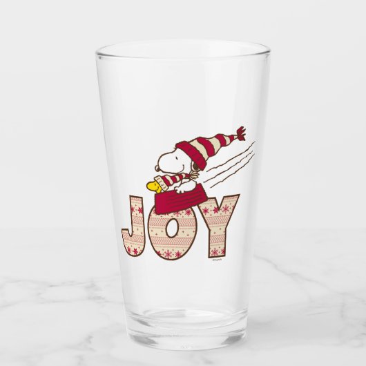 pinda's | Snoopy & Woodstock Joy Sled Ride Glas (Voorkant)