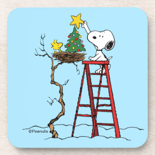 pinda's Snoopy & Woodstock - kerstboom Bier Onderzetter