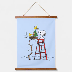 pinda's Snoopy & Woodstock - kerstboom Hangend Wandkleed