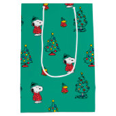 pinda's | Snoopy & Woodstock - kerstpatroon Medium Cadeauzakje (Achterkant)