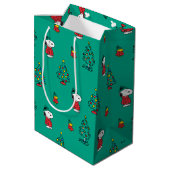 pinda's | Snoopy & Woodstock - kerstpatroon Medium Cadeauzakje (Achterkant Gekanteld)