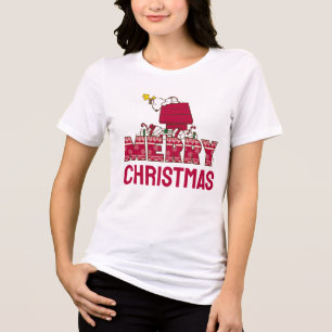 pinda's Snoopy & Woodstock Merry Ugly Sweater Tri-Blend Shirt