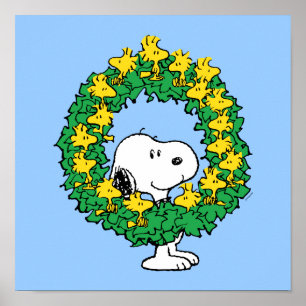 pinda's   Snoopy & Woodstock met kerstmis Poster