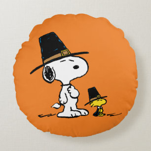 pinda's   Snoopy & Woodstock Pilgrim Rond Kussen
