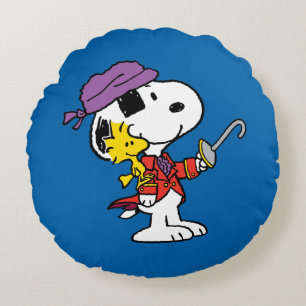 pinda's   Snoopy & Woodstock Pirates Rond Kussen