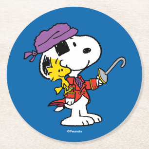pinda's   Snoopy & Woodstock Pirates Ronde Kartonnen Onderzetter