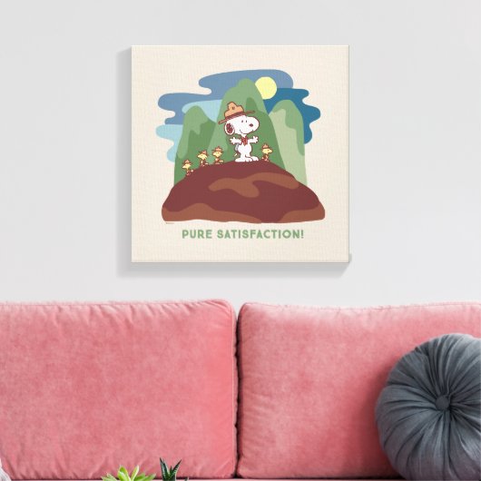 pinda's | Snoopy & Woodstock Pure Satisfaction Canvas Afdruk (Insitu (Woonkamer))