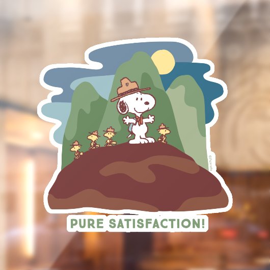 pinda's | Snoopy & Woodstock Pure Satisfaction Raamsticker (Vel 2)