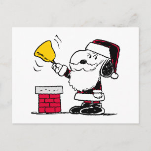 pinda's Snoopy & Woodstock Santa Bell Ringer Briefkaart