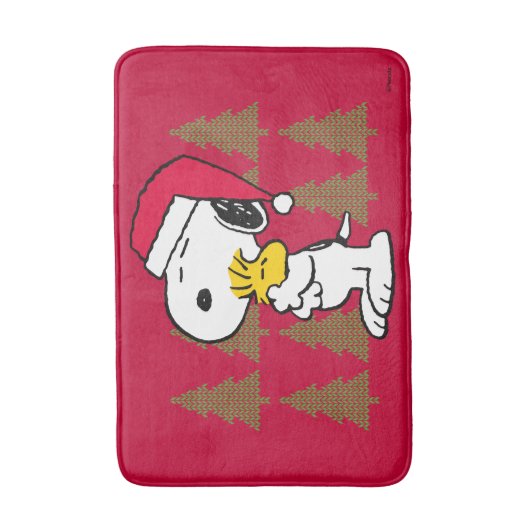 pinda's | Snoopy & Woodstock Santa Claus Hug Badmat (Voorkant Verticaal)