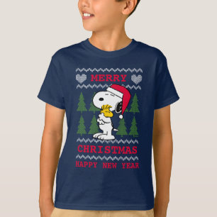 pinda's Snoopy & Woodstock Santa Claus Hug T-shirt