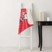 pinda's | Snoopy & Woodstock Santa Claus Sherpa Deken (In situ)