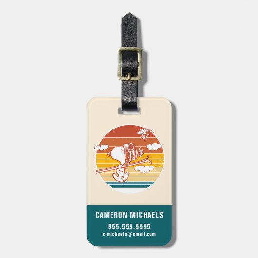 pinda's | Snoopy & Woodstock Ski Trip Bagagelabel (Voorkant verticaal)