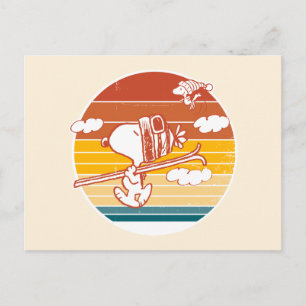 pinda's   Snoopy & Woodstock Ski Trip Briefkaart
