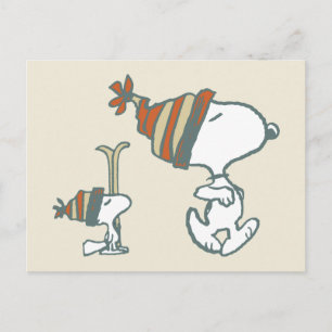pinda's   Snoopy & Woodstock Ski Trip Briefkaart