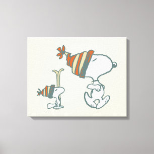pinda's   Snoopy & Woodstock Ski Trip Canvas Afdruk