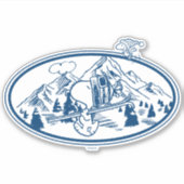 pinda's | Snoopy & Woodstock Skiing Sticker (Voorkant)