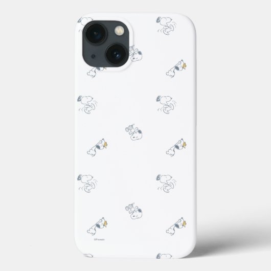 pinda's | Snoopy & Woodstock Soft Grey Pattern Case-Mate iPhone Case (Achterkant)
