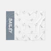 pinda's | Snoopy & Woodstock Soft Grey Pattern Fleece Deken (Voorkant (Horizontaal))