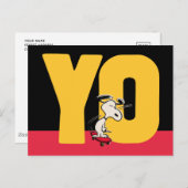 pinda's | Snoopy YO Skateboard Briefkaart (Voorkant / Achterkant)