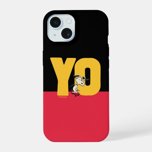 pinda's | Snoopy YO Skateboard iPhone 15 Hoesje (Achterkant)