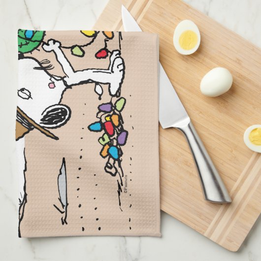 pinda's | Spike decoreert voor Kerstmis Theedoek (Quarter Fold)