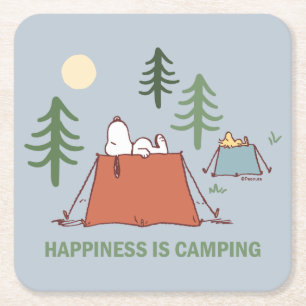 pinda's   Steigertenten voor snoep en bossen Vierkante Kartonnen Onderzetter