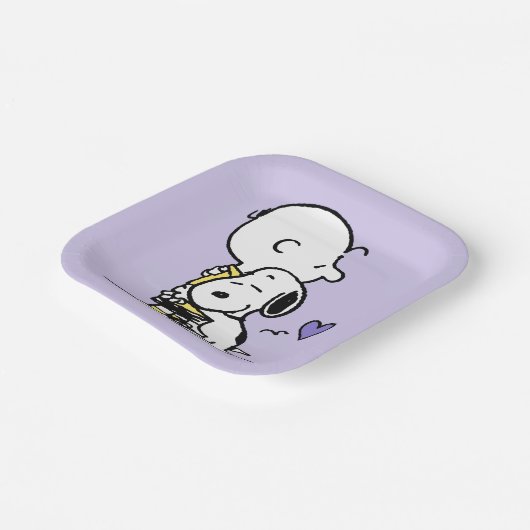 pinda's | VALENTIJNSDAG | Charlie Brown & Snoopy Papieren Bordje (Gebogen)