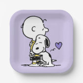 pinda's | VALENTIJNSDAG | Charlie Brown & Snoopy Papieren Bordje (Voorkant)