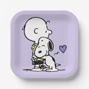 pinda's   VALENTIJNSDAG   Charlie Brown & Snoopy Papieren Bordje