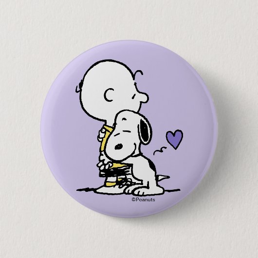 pinda's | VALENTIJNSDAG | Charlie Brown & Snoopy Ronde Button 5,7 Cm (Voorkant)
