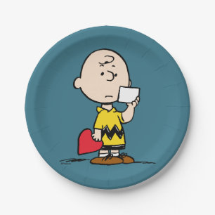 pinda's   Valentijnsdag Charlie Brown Valentijn Papieren Bordje