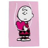 pinda's | VALENTIJNSDAG | Heart Charlie Brown Medium Cadeauzakje (Voorkant)