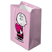 pinda's | VALENTIJNSDAG | Heart Charlie Brown Medium Cadeauzakje (Achterkant Gekanteld)