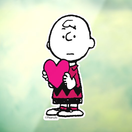 pinda's | VALENTIJNSDAG | Heart Charlie Brown Raamsticker (Vel 3)
