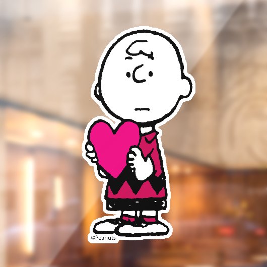 pinda's | VALENTIJNSDAG | Heart Charlie Brown Raamsticker (Vel 2)