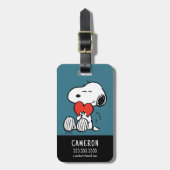 pinda's | VALENTIJNSDAG | Snoopy Heart Hug Bagagelabel (Voorkant verticaal)