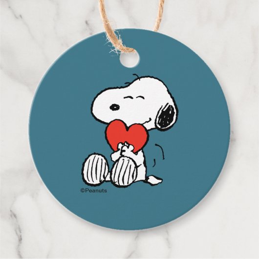pinda's | VALENTIJNSDAG | Snoopy Heart Hug Bedankjes Labels (Voorkant)