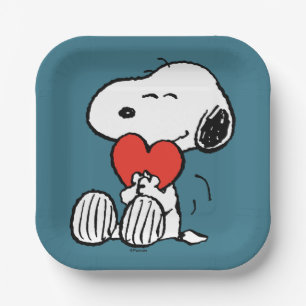 pinda's   VALENTIJNSDAG   Snoopy Heart Hug Papieren Bordje