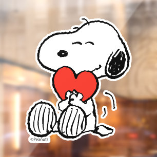 pinda's   VALENTIJNSDAG   Snoopy Heart Hug Raamsticker
