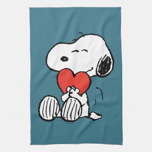 pinda's | VALENTIJNSDAG | Snoopy Heart Hug Theedoek (Verticaal)