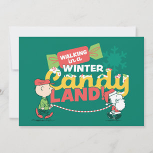 Pinda's Wandelen in een Winter Candy Land! Feestdagenkaart