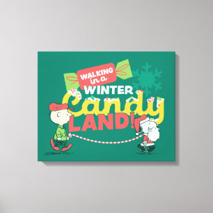 pinda's   Wandelen in een winterse Snoep! Canvas Afdruk