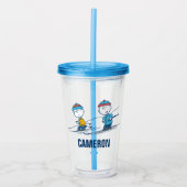 pinda's | Winter Skien het Slopes Pattern Acryl Drinkbeker (Voorkant)