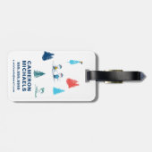 pinda's | Winter Skien het Slopes Pattern Bagagelabel (Achterkant horizontaal)