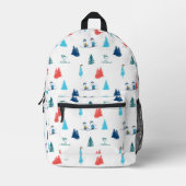 pinda's | Winter Skien het Slopes Pattern Bedrukte Rugzak (Voorkant)